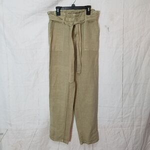 Lucky brand linen blend paper bag pants
